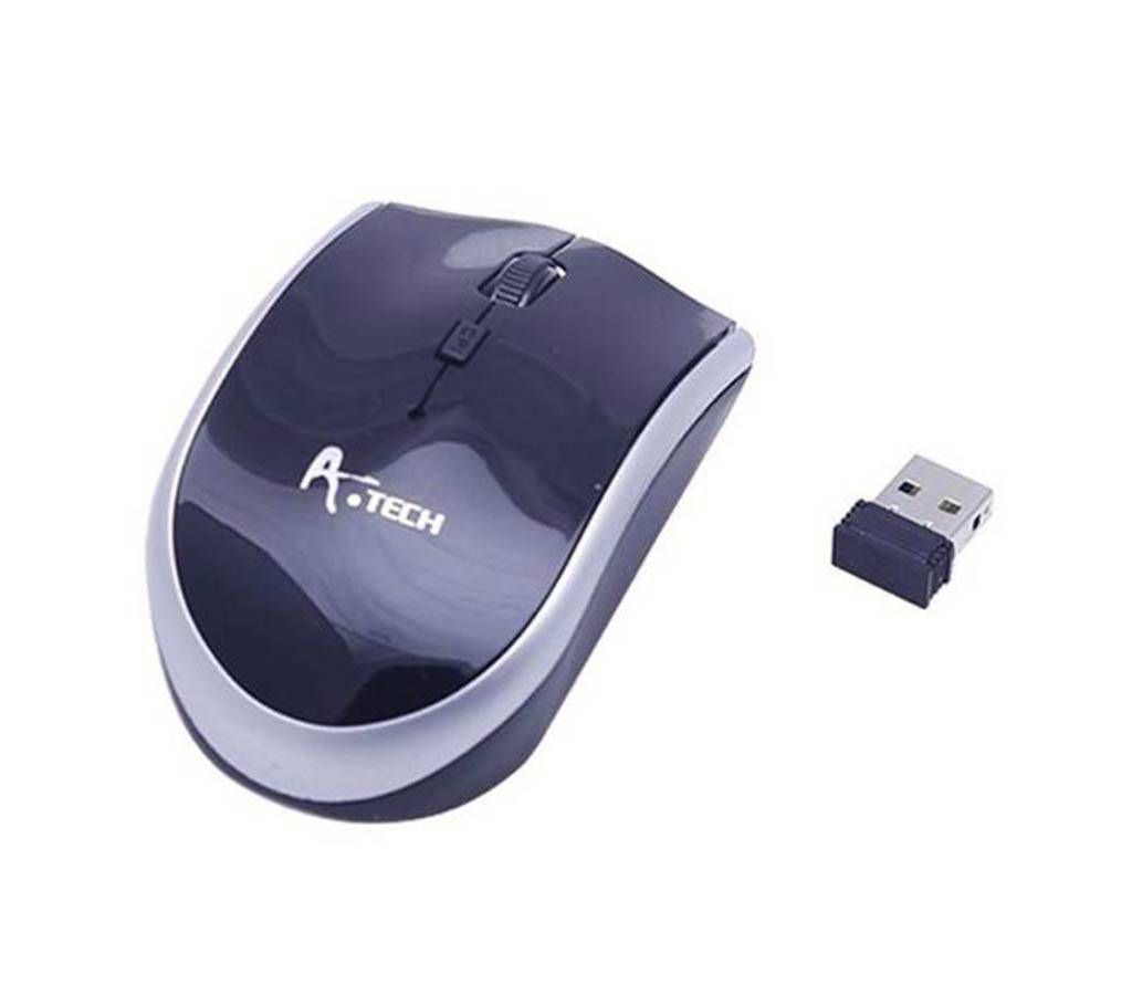 A.Tech Wireless Mouse Silver Line
