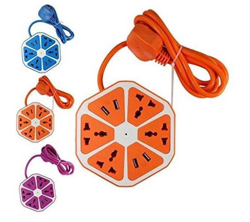 Multi Power Plug Extension-Multicolour-1Pcs