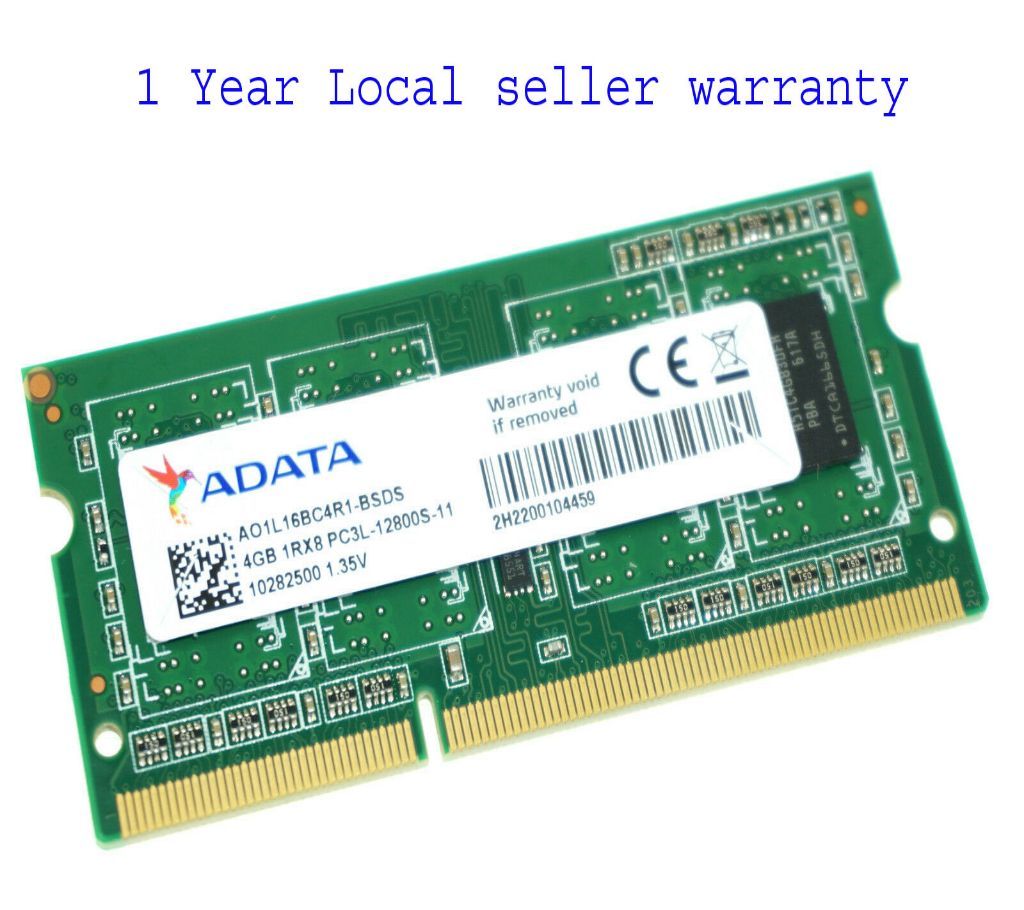 ADATA 4 GB Pc3l-12800 Ddr3l-1600 Laptop Memory RAM Ao1l16bc4r1-bsds