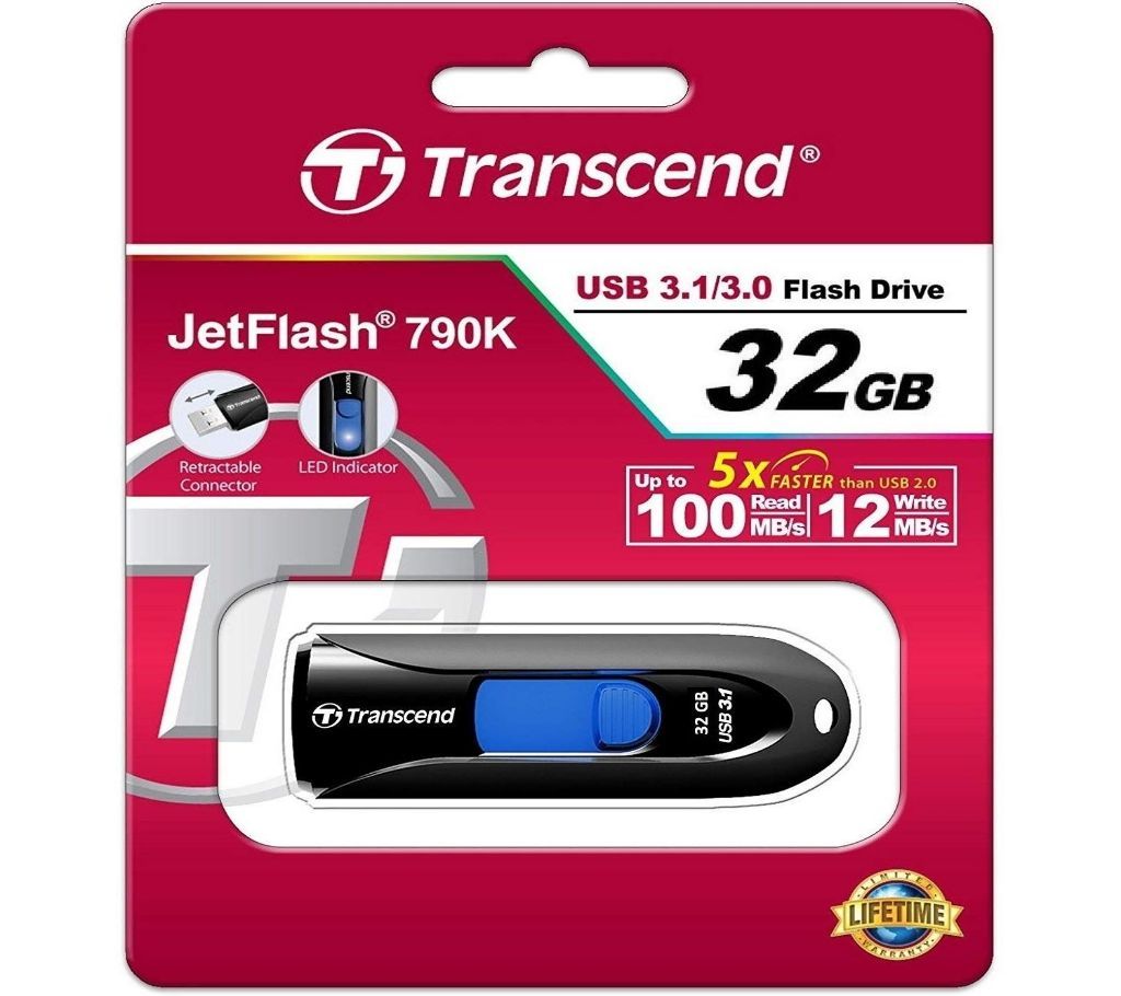Transcend 32 GB Pendrive USB 3.0 Black and Blue