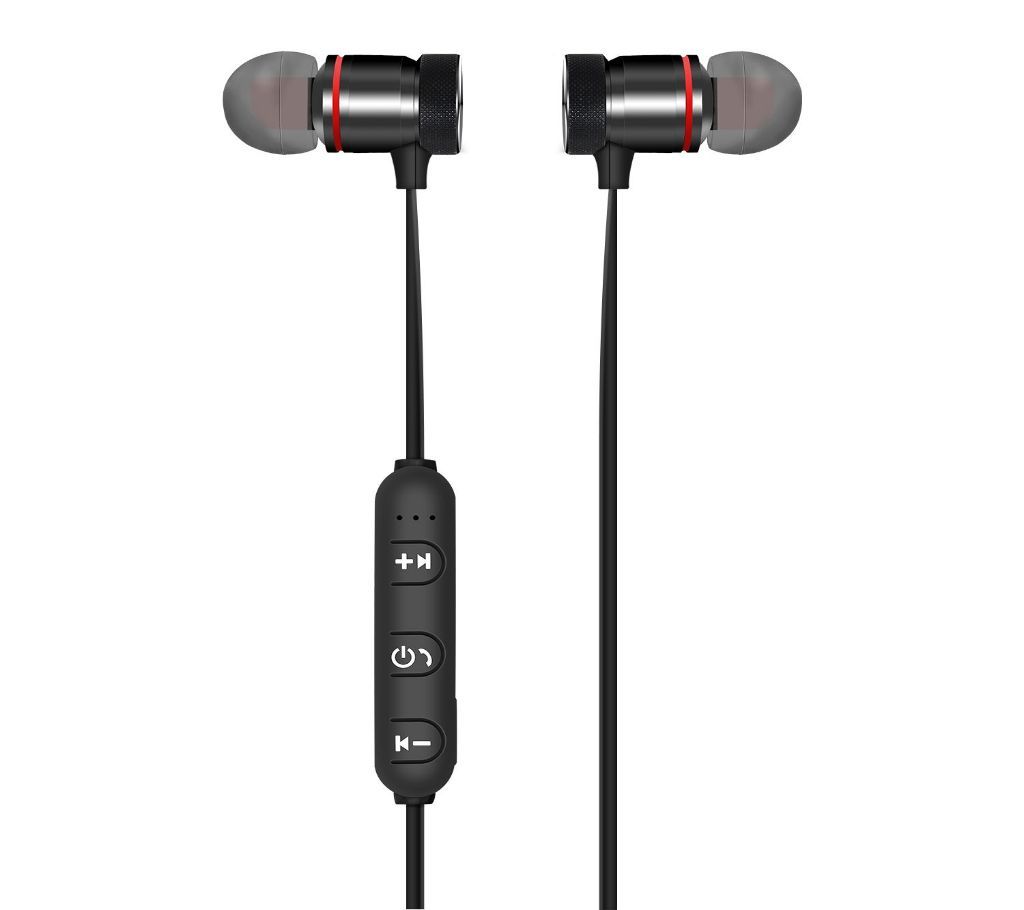 Sports Stereo Magnetic Bluetooth earphone- Black
