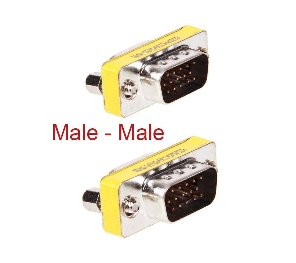 15 Pin HD SVGA VGA male to male M/M gender changer adapter