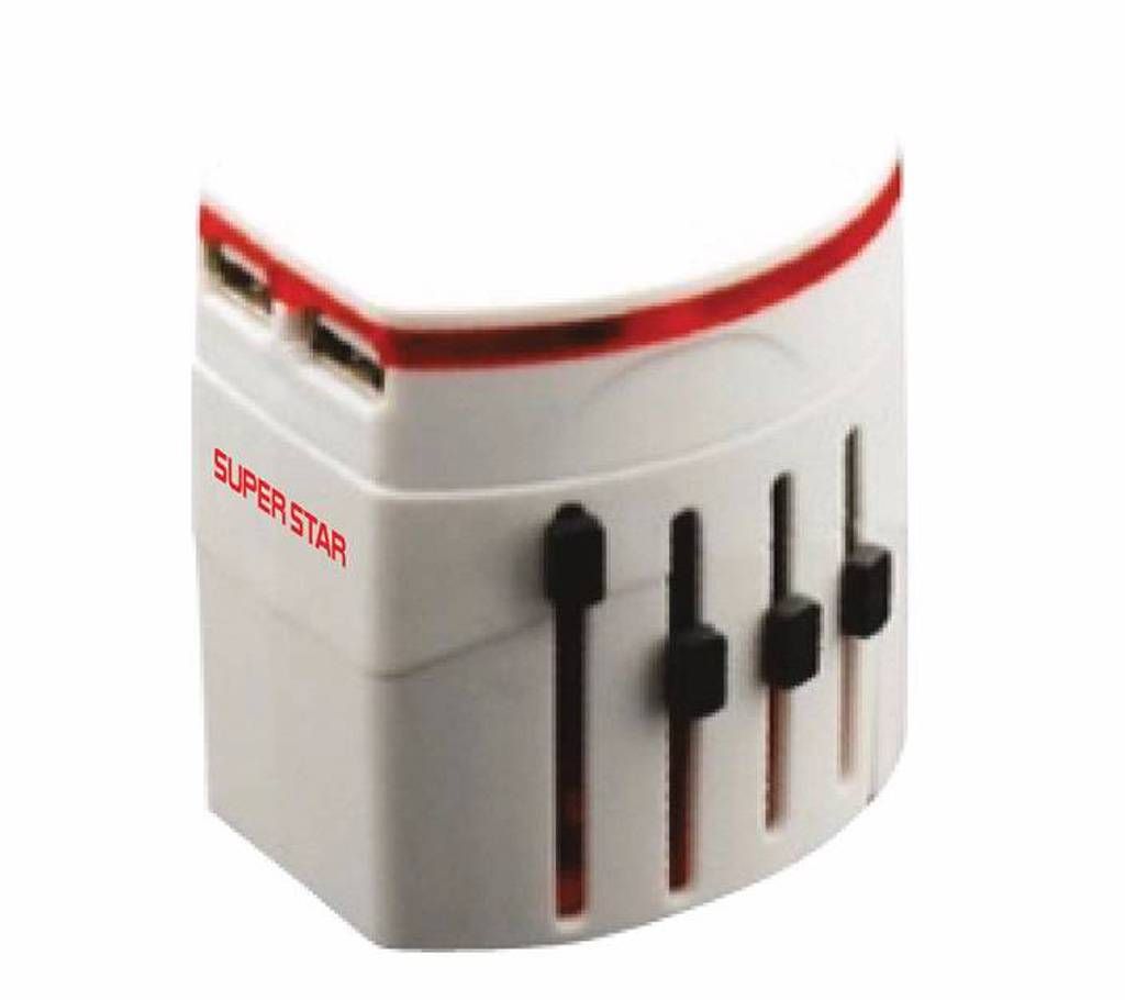 Super Star UNIVERSAL TRAVEL ADAPTER 100-250V 2USB