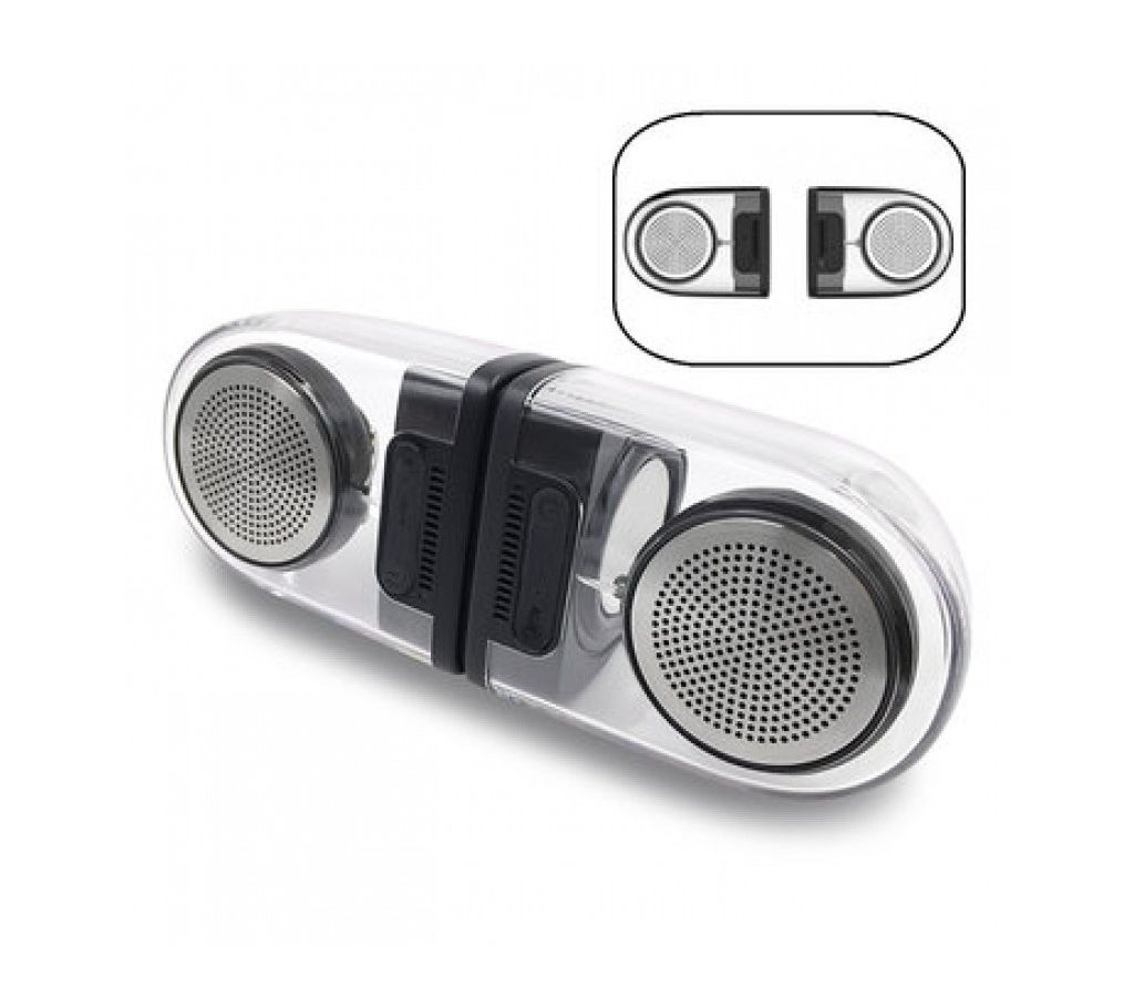 RB- MAGNETIC BASE PORTABLE TRANSPARENT AUX STEREO DUAL BLUETOOTH SPEAKER