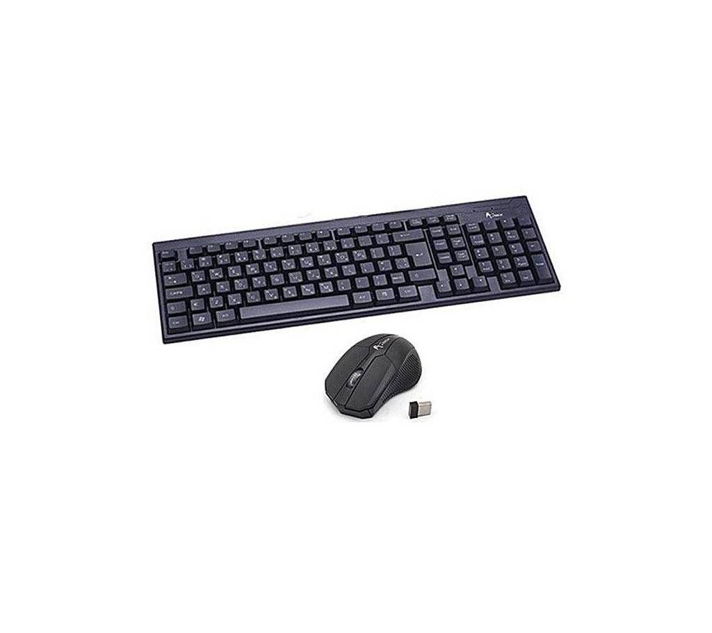 A.Tech Wireless Keyboard & Mouse Combo - Black