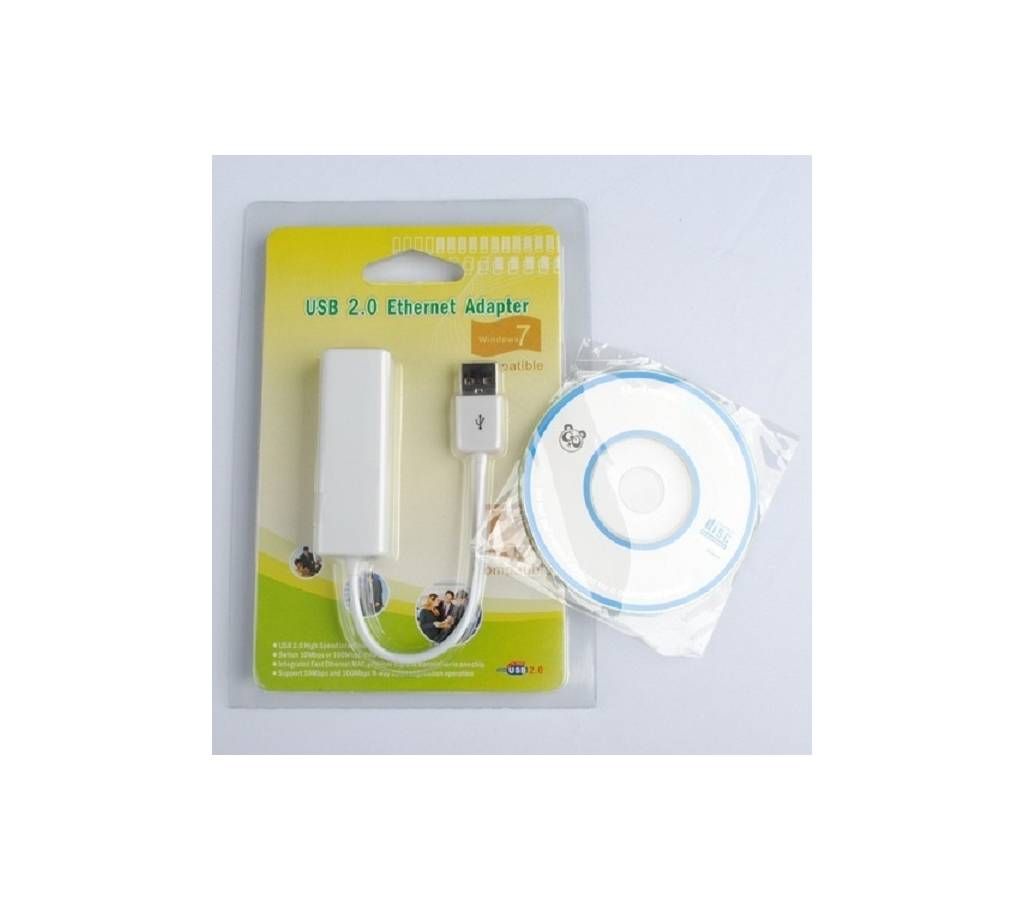 USB 2.0 Ethernet Cable Adapter with Disk 10/100