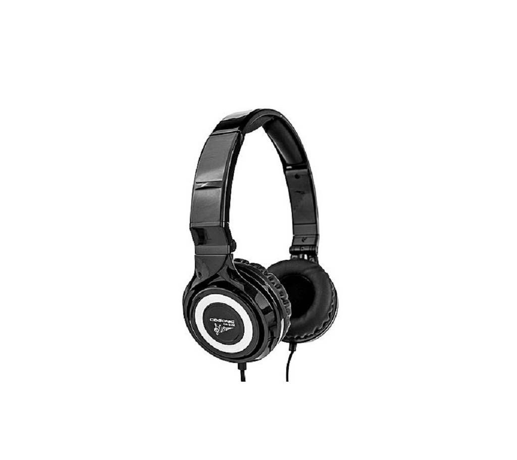 CH-6132 Foldable Music Headphones with Mic - Black