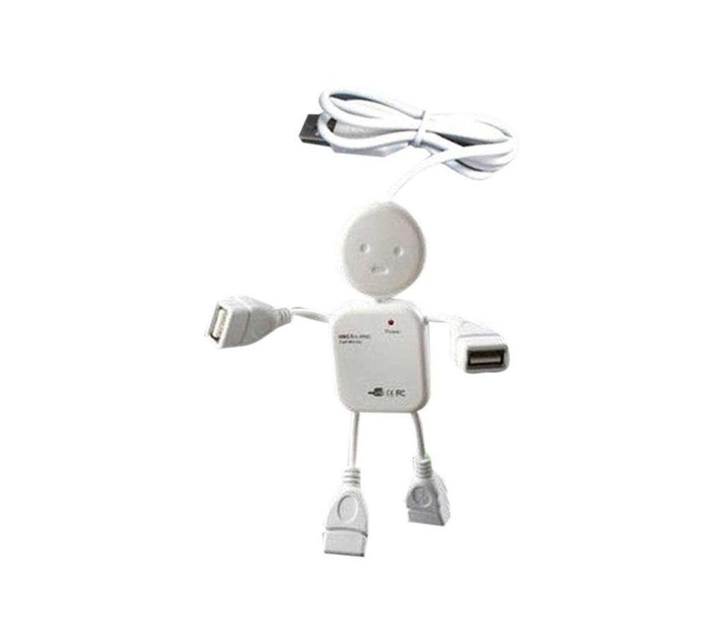 Robot Shaped 4-Port USB Hub - White