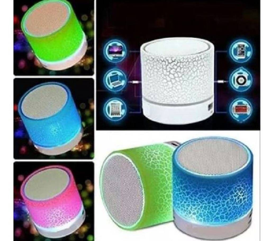 Wireless Bluetooth LED Speaker TF USB FM Portable Music Mini Speaker - A9 (Multicolour)