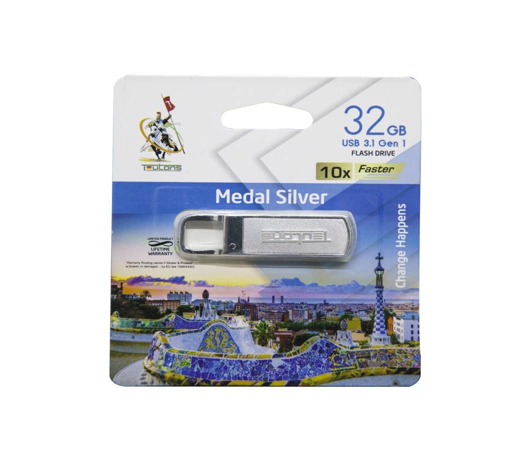 TEUTONS Medal Silver Pendrive - 32GB 