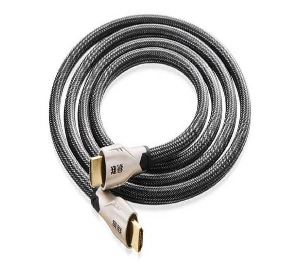 HDMI cable metal connector with nylon braid-2M