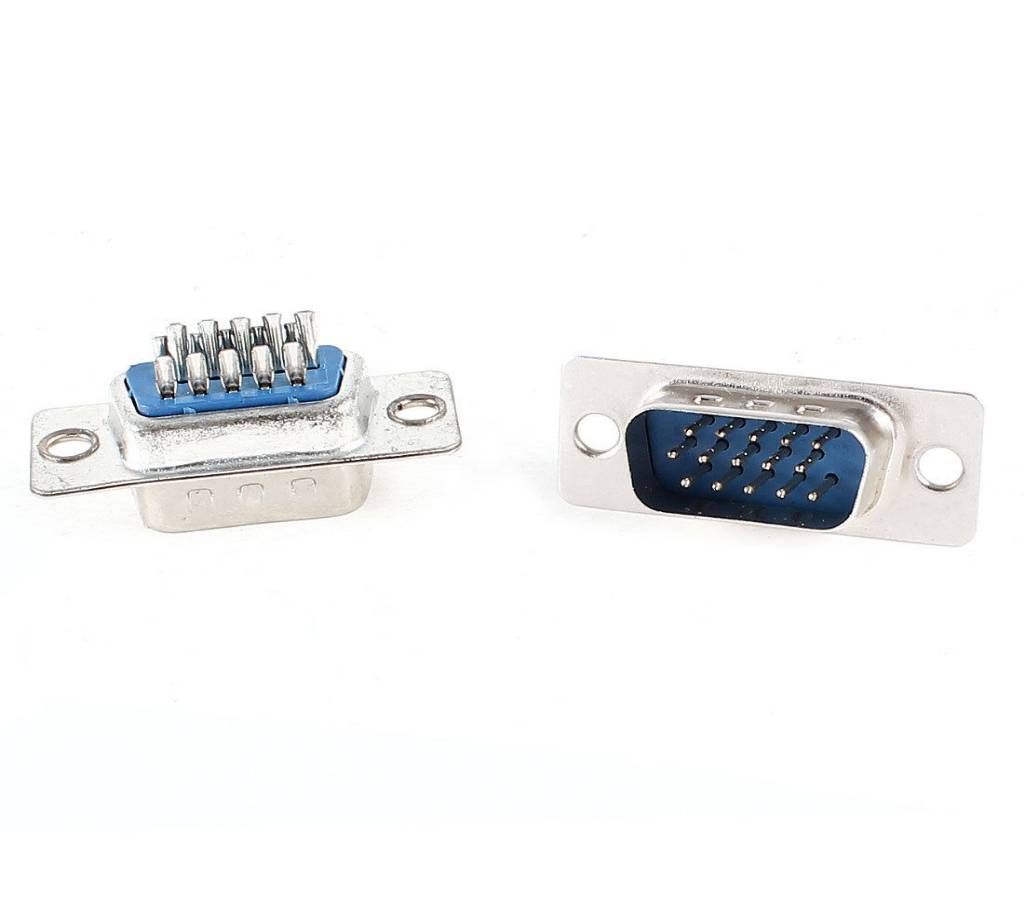 Solder Type VGA DB15HD 15 Pin Male D-Sub Connector Converter