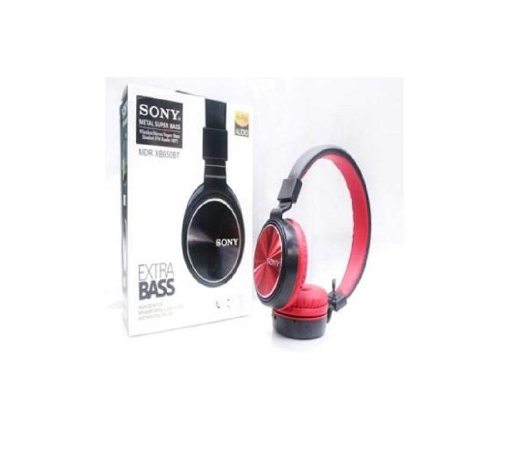 SONY MDR -XB650BT Over-the-Ear Extra Bass Wireless Blueooth Headphones - Red