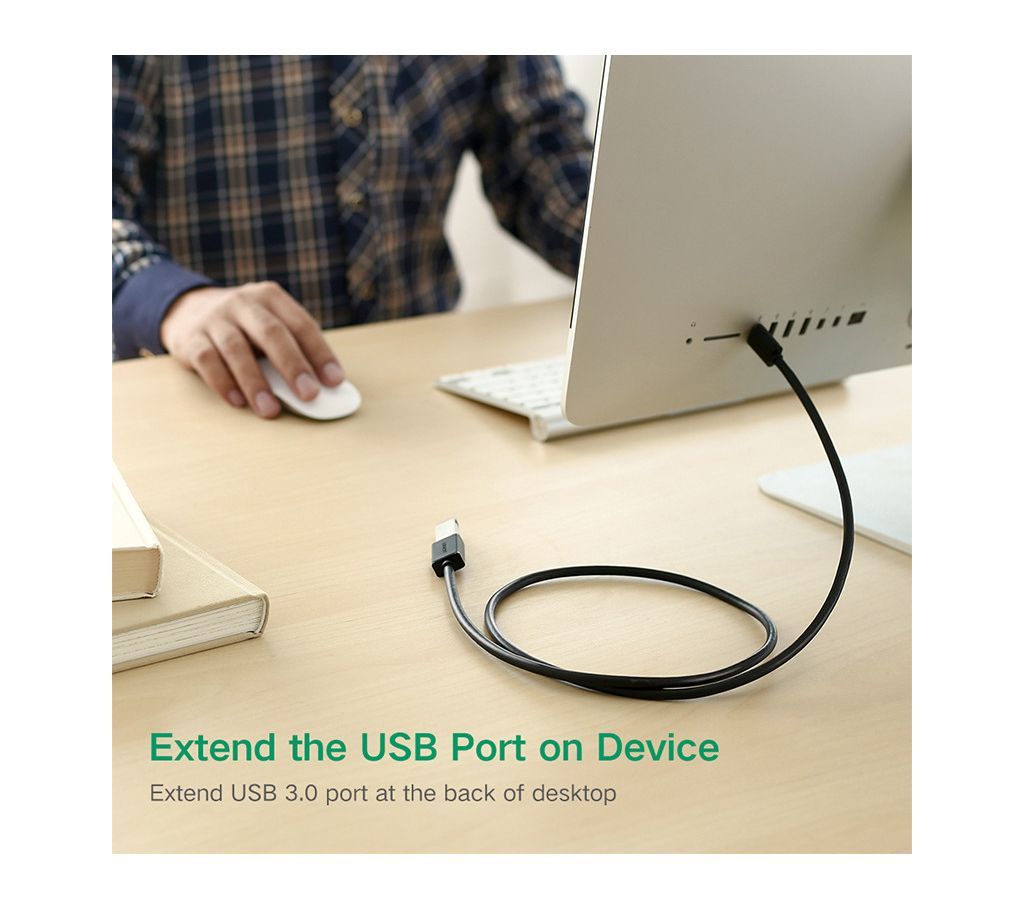 NEW USB3.0 A male to female flat cable Black 2M