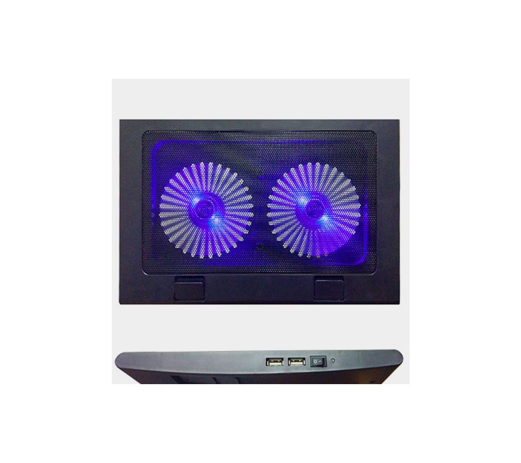 NOTEBOOK A8 Double Fan LED Laptop Cooling Pad - Black
