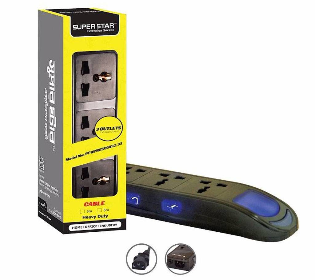 Super Star EXTENSION SOCKET 2PIN 5S 2200W PRE