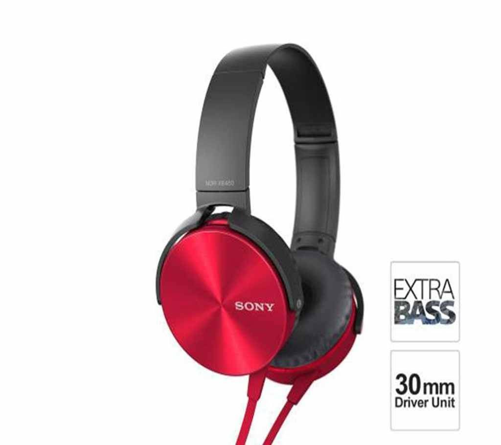 SONY XB450 Wired Headphones-Red