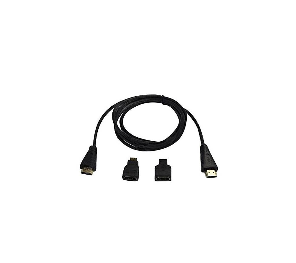 Beacon 3 in 1 HDMI Cable with Micro/Mini HDMI Adapters