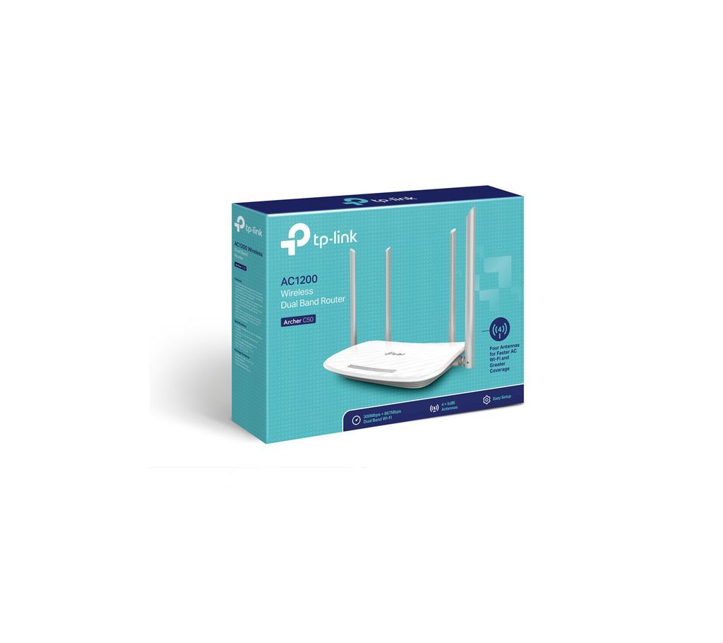 TP-Link Archer C50 AC1200 Wireless Dual Band Router - White
