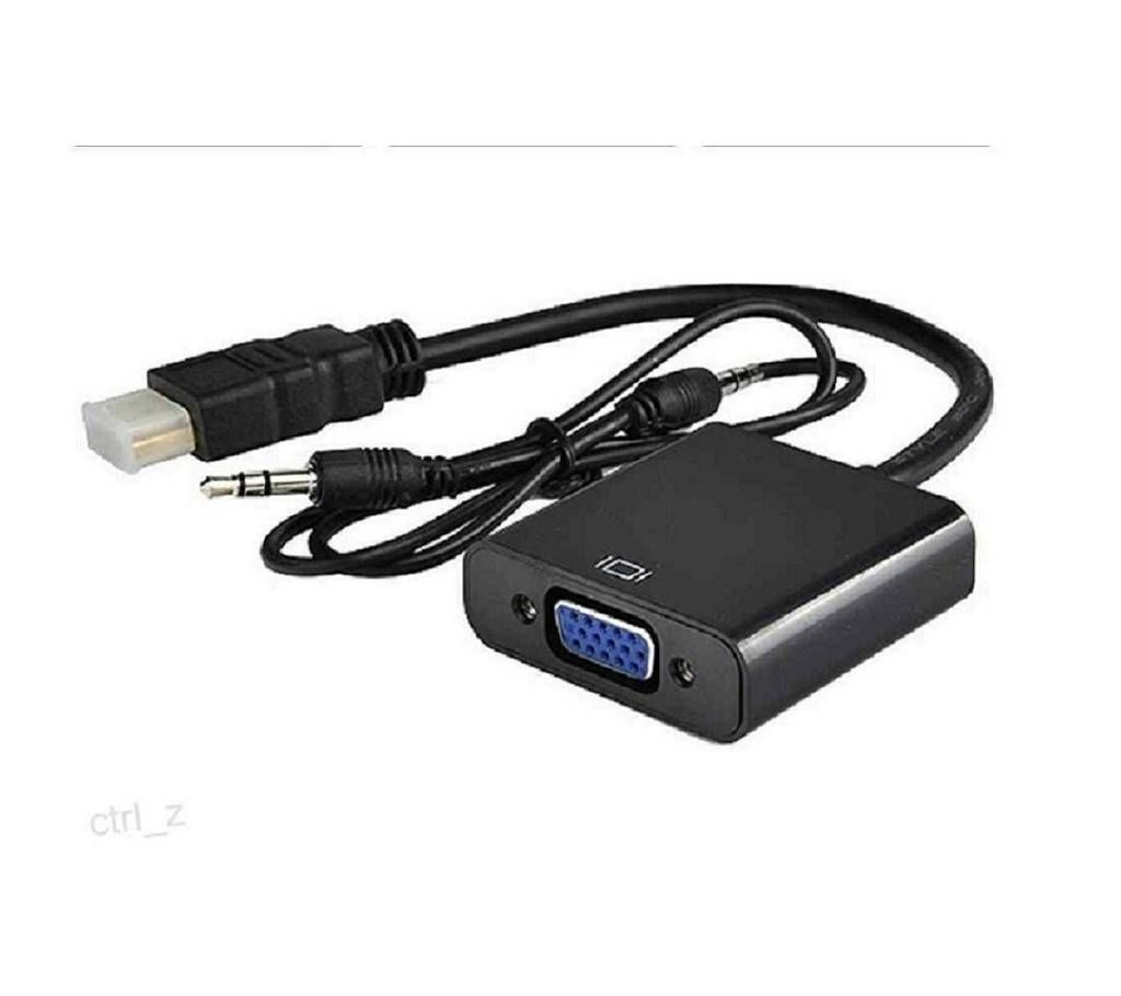 HDMI to VGA converter with Audio cable-Black