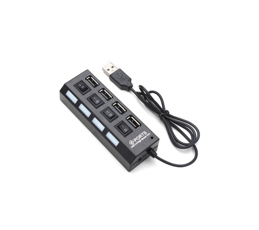 USB 2.0 Hub 4 Ports LED USB Hub With Switch