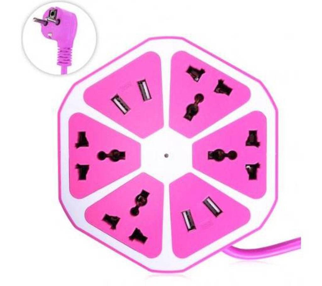 Universal 4 USB Hexagon Power Socket