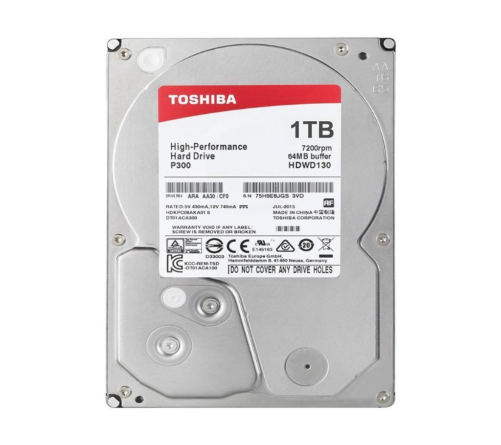 Toshiba 1TB 3.5 inch 7200RPM SATA HDD #DT01ACA100/HDWD110UZSVA