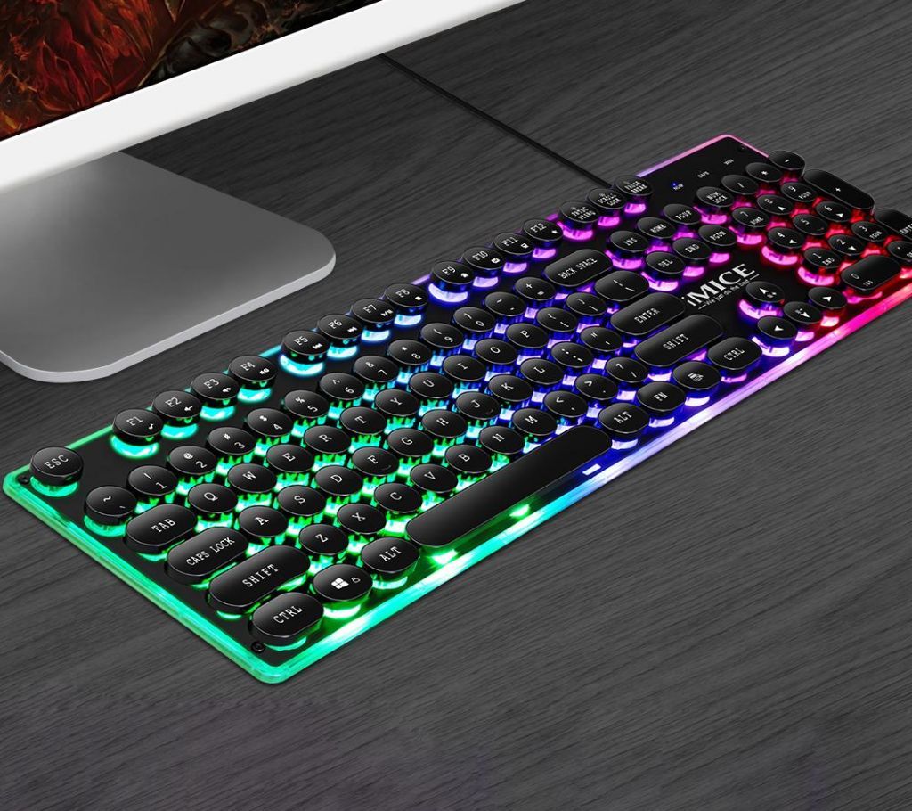 IMICE AK-700 MECHANICAL FEELING RETRO PUNK BACKLIT ESPORTS GAMING KEYBOARD