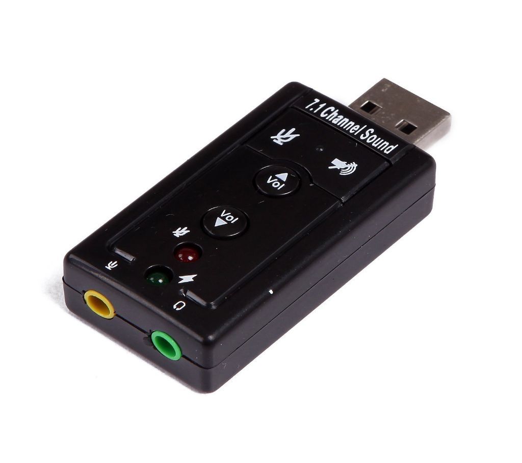 USB External Sound Card Audio Adapter 7.1 Channel - Black
