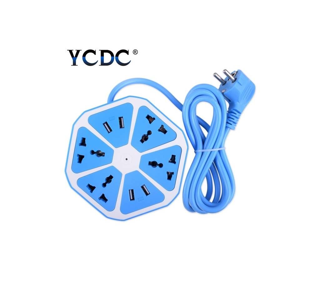 Hexagon Multiplug With 4 USB Port