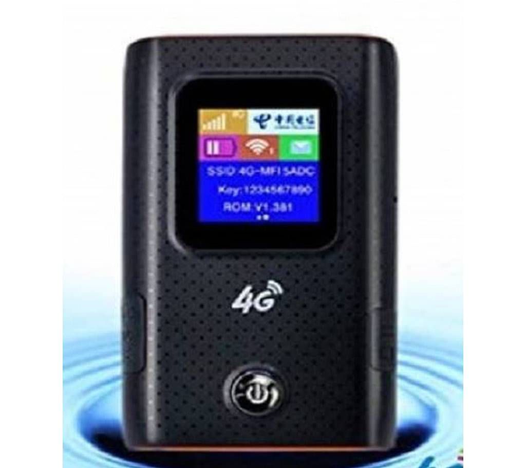 4G Wifi Pocket Router 6000mAH Power Bank With Sim Card Slot LCD Display Up to 10 User Black