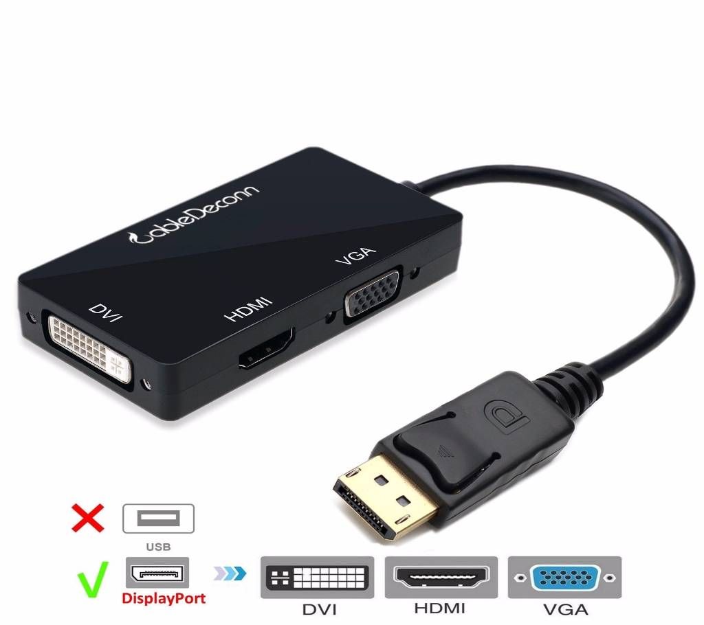 Display Port To DVI/HDMI/VGA Converter