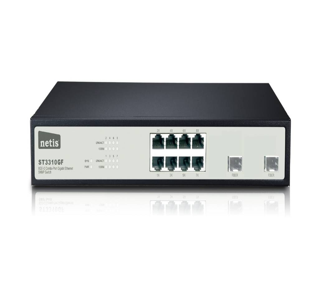 Netis 8GE+2 SFP-Port Gigabit Ethernet SNMP Switch ST3310GF