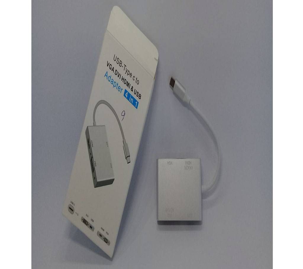 USB-Type c to VGA DVI HDMI & USB Adapter 4 in 1