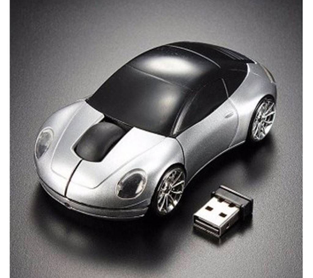 Car Shape Wireless LED Mouse - Silver