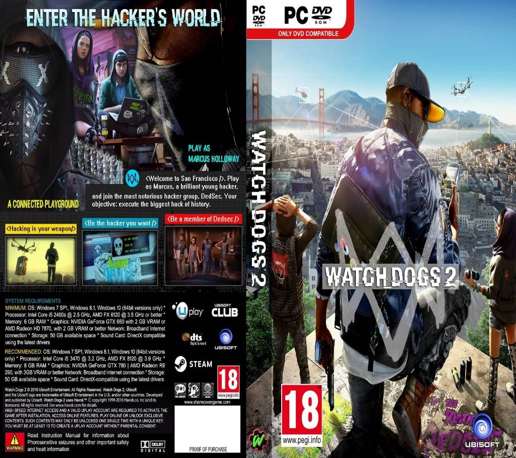 Watch Dogs 2 PC DVD