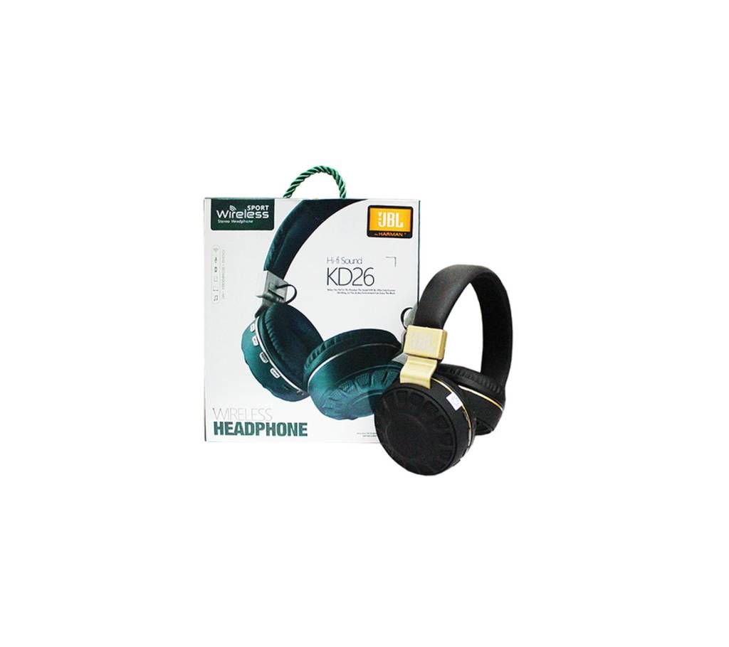 Bluetooth Headset With FM TF Card Slot KD26 - Black