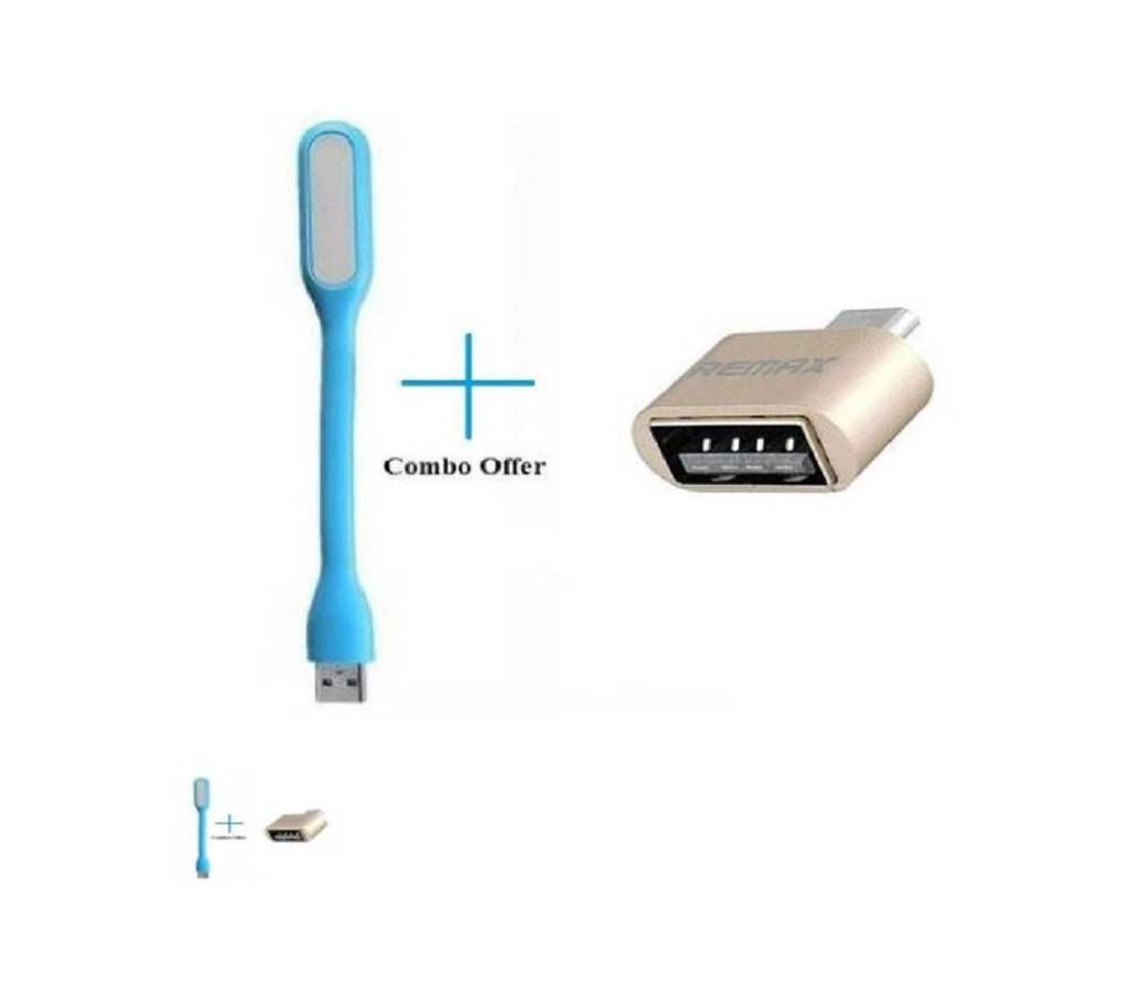 Remax OTG converter +USB OTG Light combo offer