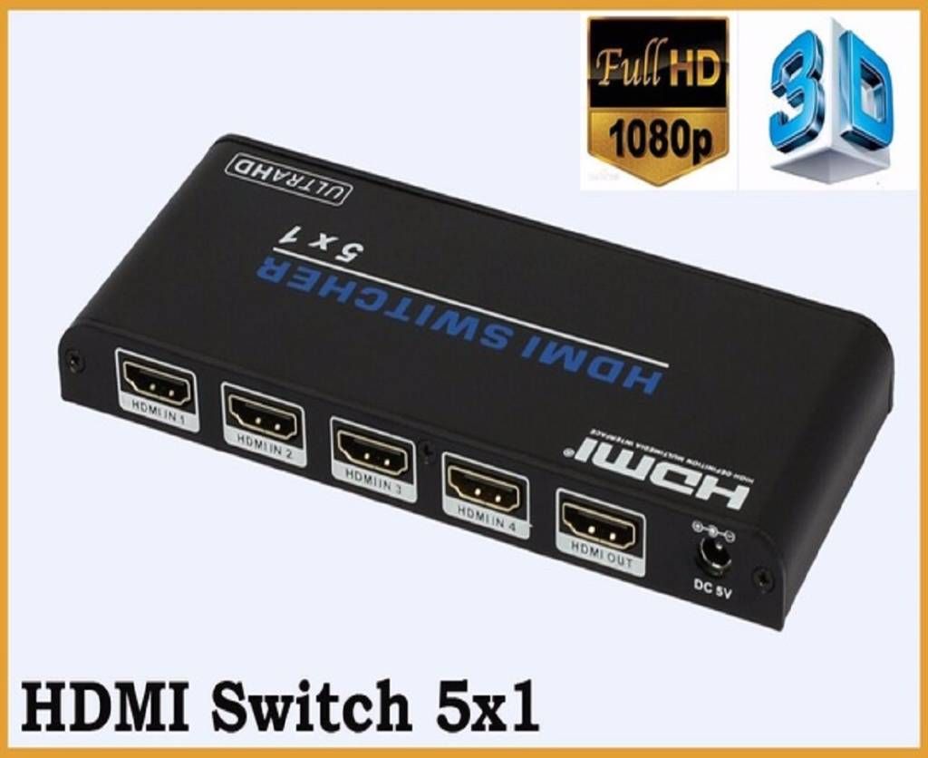 4K 5-Port HDMI Switcher with Remote Control