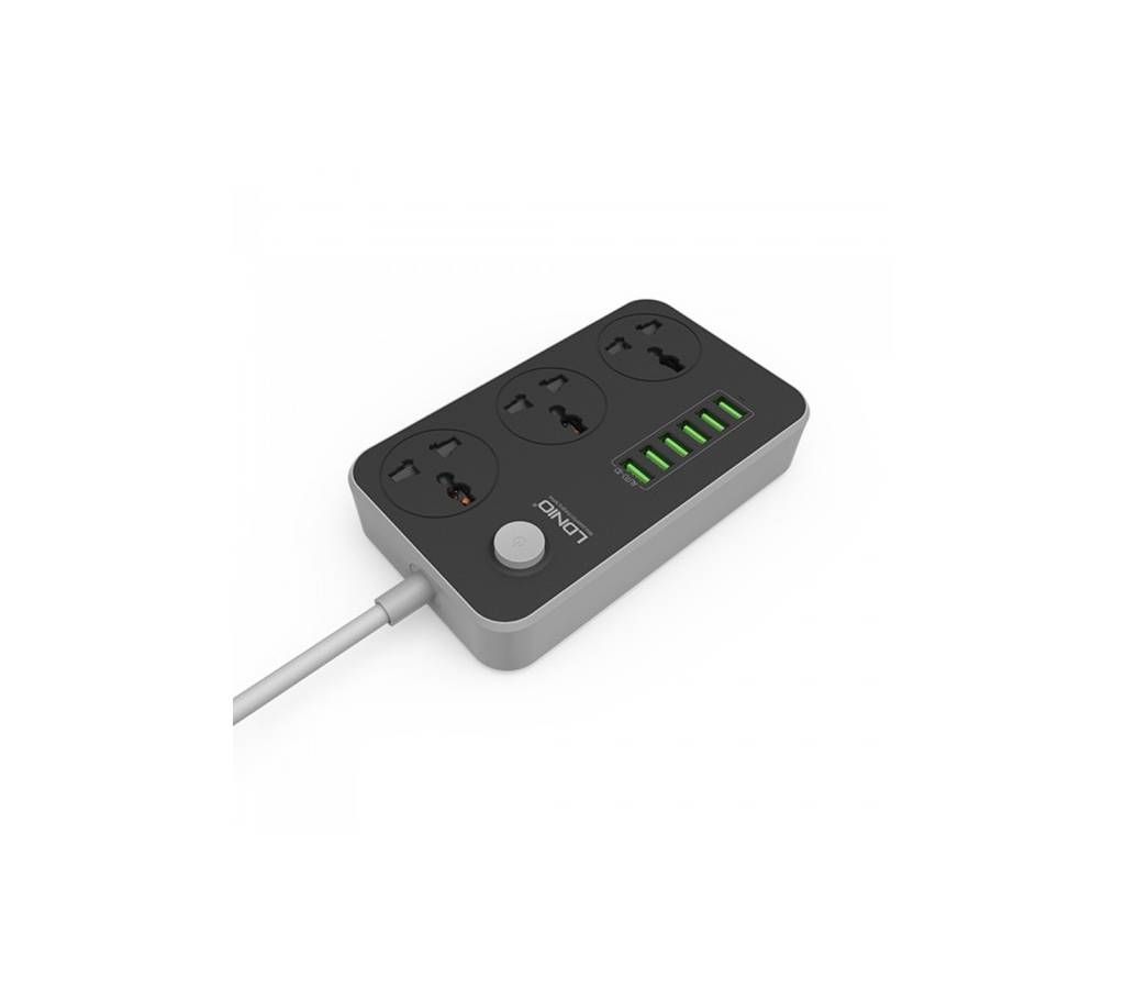 LDNIO SC3604 Power Strip with 3 AC Sockets + 6 USB Ports