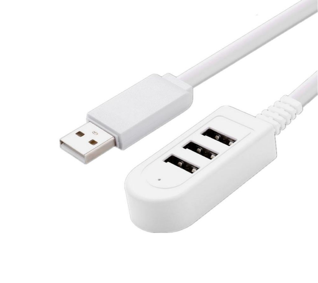 Cwxuan 1 to 3 Port USB HUB Expansion Charging Cable Adapter - White (28cm)