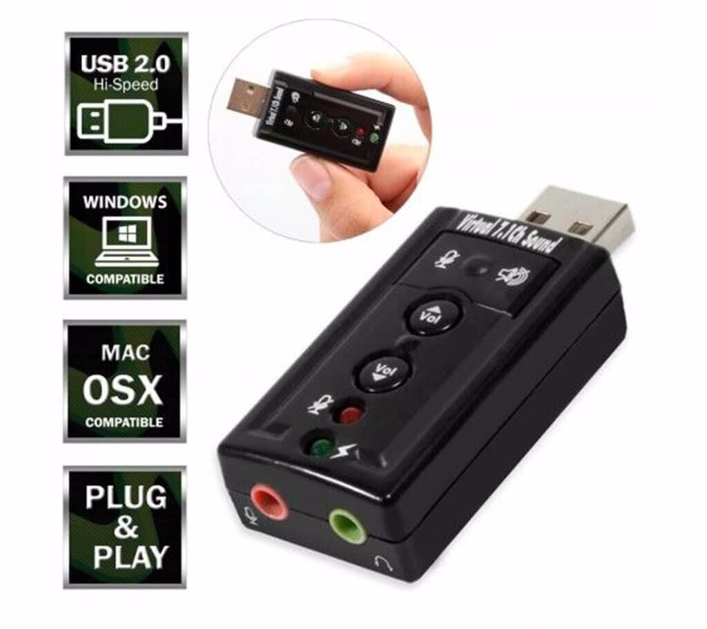 USB Sound Card With Volume Botton