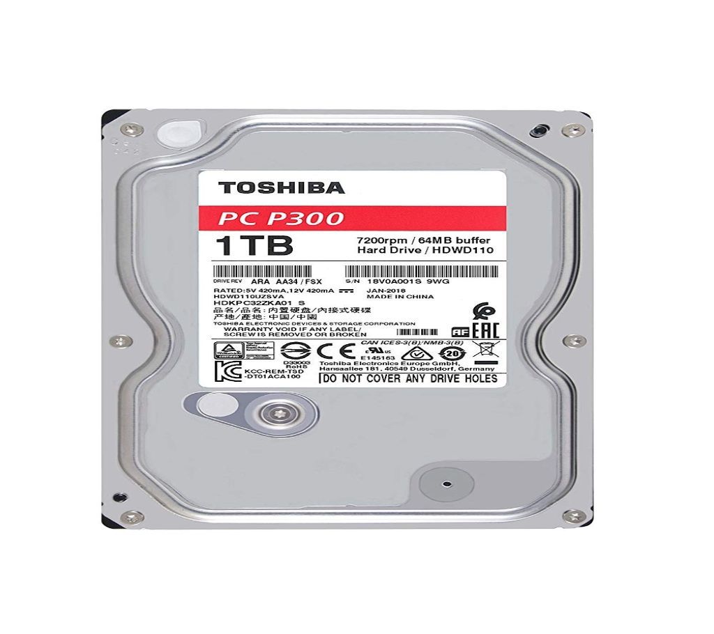 TOSHIBA INTERNAL HARD DRIVE 1TB 3.5" SATA 7200RPM