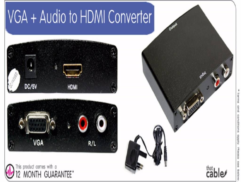 VGA Plus Audio to HDMI Cable Converter