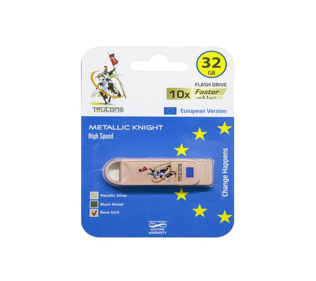 Teutons Metallic Knight Pendrive 32GB (Rose Gold)