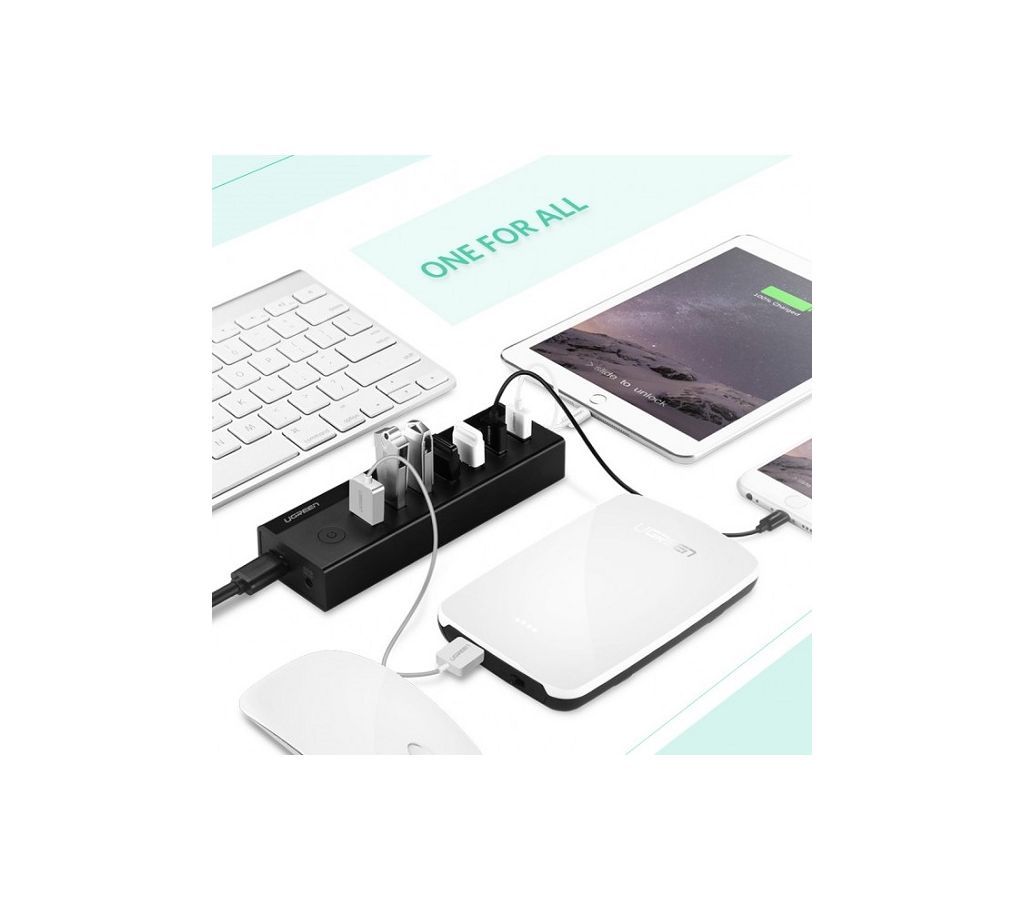 7 Port USB 3.0 HUB 5V Power Supply CH Black