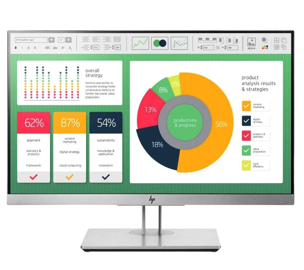 HP 21.5 Inch EliteDisplay E223 FHD IPS Micro Edge LED Backlit Border-less Monitor