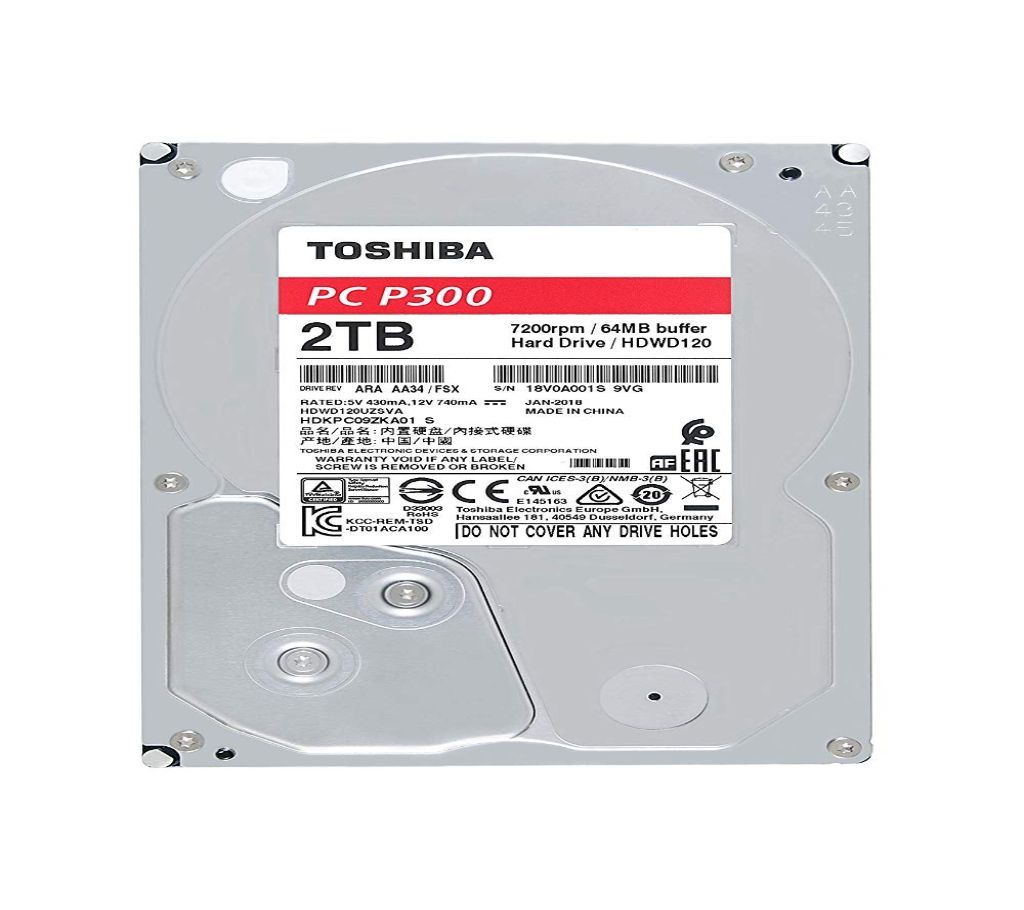 Toshiba International Hard Drive 2TB 3.5" SATA 7200RPM