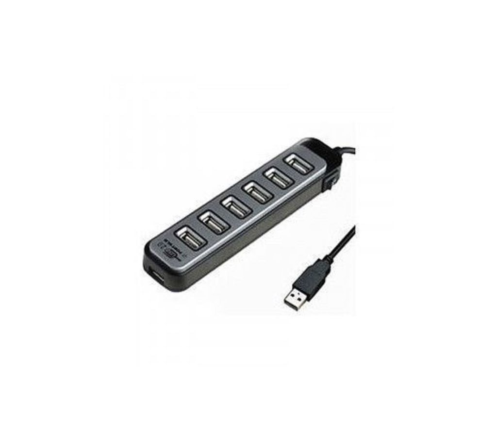 Black Cat USB Hub 7 Port Plus AC Power Adapter