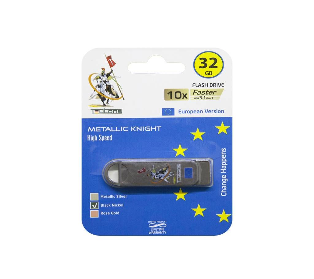 Teutons Metallic Knight Pendrive 32GB (Black Nikkel)